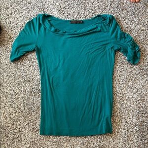The Limited Teal Scoop Neck Short Sleeve Top